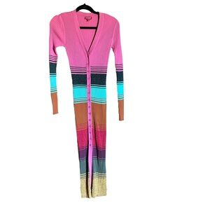 STAUD shoko Striped Sweater Midi Dress